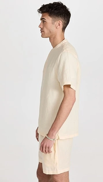 Onia Linen Home Henley Shirt 5 Onia Linen Home Henley Shirt - Image 3