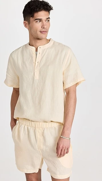 Onia Linen Home Henley Shirt 3 Onia Linen Home Henley Shirt