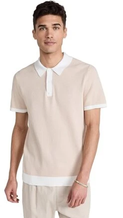 Onia Cotton Textured Knit Polo -Shopbop oniaa3057412da6 1678985341748 2 0. UX357 QL90