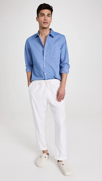 Onia Washed Oxford Long Sleeve Shirt 6 Onia Washed Oxford Long Sleeve Shirt - Image 4