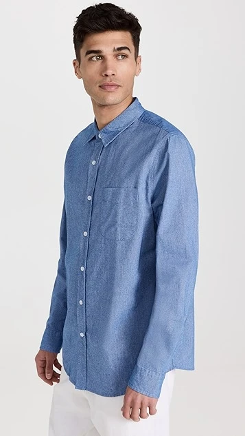 Onia Washed Oxford Long Sleeve Shirt 5 Onia Washed Oxford Long Sleeve Shirt - Image 3