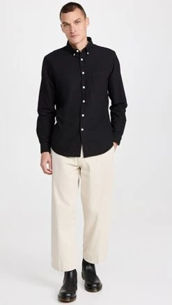 Portuguese Flannel Belavista Black Button Down Shirt -Shopbop pflan302171071b 1664311355886 2 0. UX357 QL90