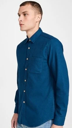 Portuguese Flannel Teca French Blue Button Down Shirt -Shopbop pflan3022112684 1664295908918 2 0. UX357 QL90