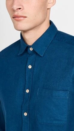 Portuguese Flannel Teca French Blue Button Down Shirt -Shopbop pflan3022112684 1664295908942 2 0. UX357 QL90