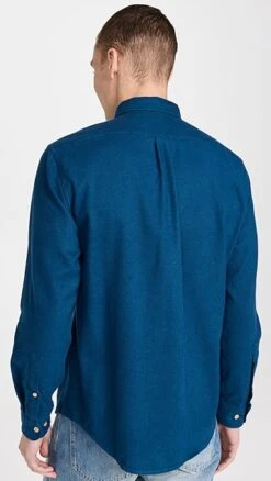 Portuguese Flannel Teca French Blue Button Down Shirt -Shopbop pflan3022112684 1664295911159 2 0. UX357 QL90
