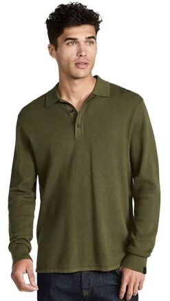 Rag & Bone Harvey Long Sleeve Polo -Shopbop ragbo4651111689 1665693873544 2 0. UX357 QL90
