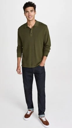 Rag & Bone Harvey Long Sleeve Polo -Shopbop ragbo4651111689 1665698124399 2 0. UX357 QL90