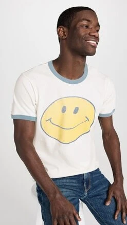 RE/DONE Smiley Ringer Tee