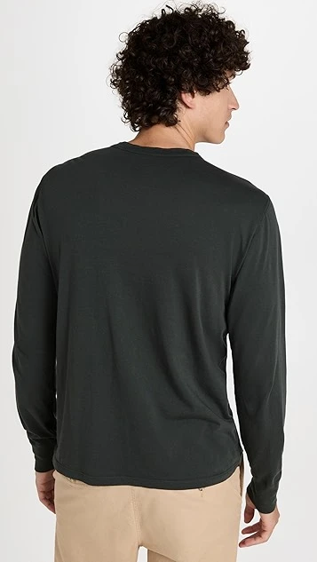 Save Khaki Long Sleeve Supima Henley 4 Save Khaki Long Sleeve Supima Henley - Image 2