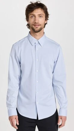 Theory Sylvain Structure Knit Dress Shirt -Shopbop theor4439624082 1677633623024 2 0. UX357 QL90