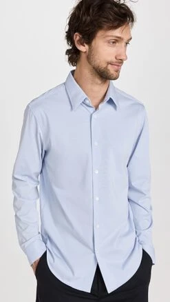 Theory Sylvain Structure Knit Dress Shirt