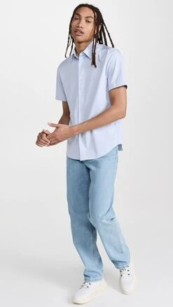Theory Structured Knit Irving Short Sleeve Shirt -Shopbop theor4440224082 1677089145565 2 0. UX357 QL90