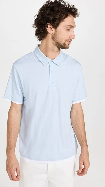 Vince Double Layer Short Sleeve Polo Shirt 8 Vince Double Layer Short Sleeve Polo Shirt - Image 6