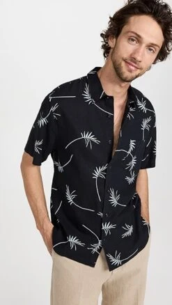 Vince Willow Leaf Short Sleeve Shirt