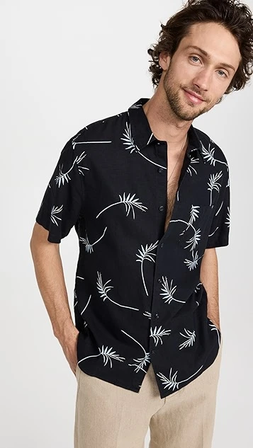 Vince Willow Leaf Short Sleeve Shirt 3 Vince Willow Leaf Short Sleeve Shirt