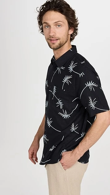 Vince Willow Leaf Short Sleeve Shirt 5 Vince Willow Leaf Short Sleeve Shirt - Image 3