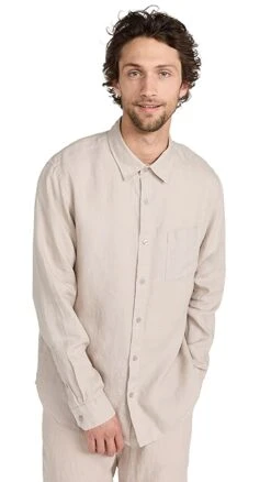 Vince Linen Long Sleeve Shirt -Shopbop vince5184647567 1670346795532 2 0. UX357 QL90
