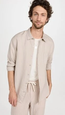 Vince Linen Long Sleeve Shirt