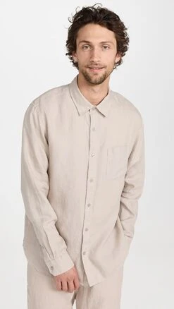 Vince Linen Long Sleeve Shirt -Shopbop vince5184647567 1670346796922 2 0. UX357 QL90