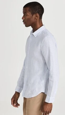 Vince Linen Stripe Button Down Shirt -Shopbop vince519481f245 1675271445703 2 0. UX357 QL90