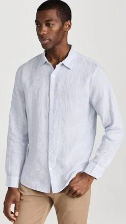 Vince Linen Stripe Button Down Shirt -Shopbop vince519481f245 1675271445713 2 0. UX357 QL90