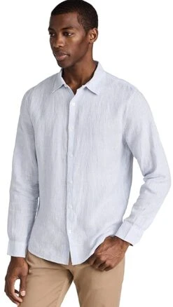 Vince Linen Stripe Button Down Shirt -Shopbop vince519481f245 1675271446002 2 0. UX357 QL90
