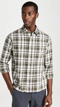 Vince Maison Plaid Long Sleeve Shirt