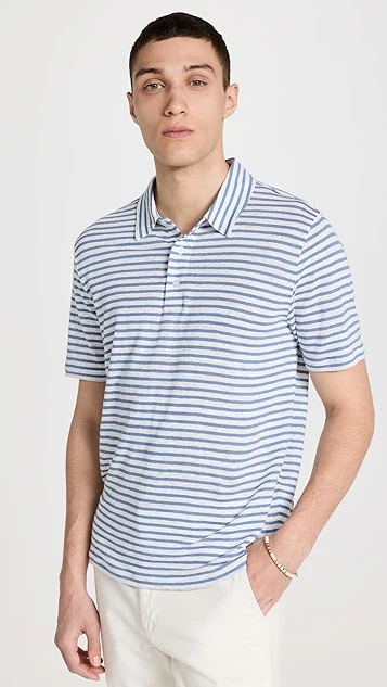 Vince Stripe Linen Polo 3 Vince Stripe Linen Polo