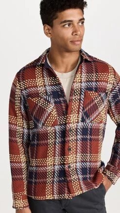 Wax London Union Check Whiting Overshirt