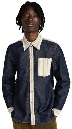 Wales Bonner Miles Denim Shirt 14 Wales Bonner Miles Denim Shirt -Shopbop wbonn3000814a2b 1666201437489 2 0. UX357 QL90