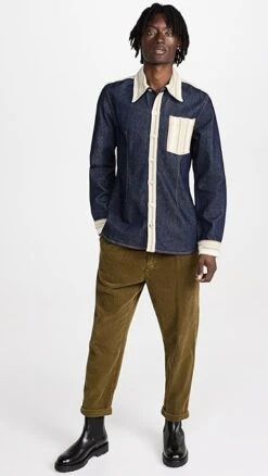 Wales Bonner Miles Denim Shirt 12 Wales Bonner Miles Denim Shirt -Shopbop wbonn3000814a2b 1666201438636 2 0. UX357 QL90